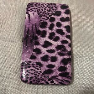 Purple & Black Cheetah Print Wallet for Women